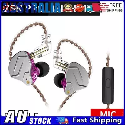 ZSN Pro HIFI Bass Earbuds In Ear Monitor Headphones (Purple With Mic) • $28.46