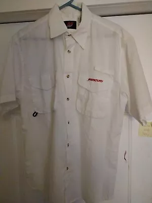 Authentic Mercury Marine Short Sleeve Fishing Shirt W/ Red Logo • VG+ Condition  • $14.95