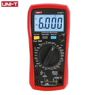 UNI-T Automotive Multimeter True RMS UT107+ Tach Dwell Temp RPM 12V Battery Tes • £39.59