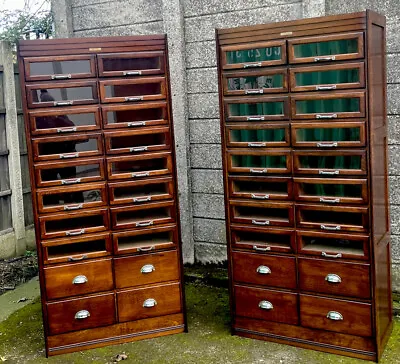 Rare Oak 20 Drawer Haberdashery Shop Cabinet Mint  Condition   Choice Of 2 • £2650