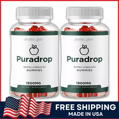 Puradrop ACV Gummies Apple Cider Vinegar 1500mg Fat Burner Weight Loss Gummy 2CT • $29.72