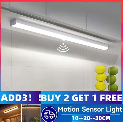 £1.74 • Buy Wireless LED PIR Motion Sensor Light Strip Cabinet Lamp Closet USB Rechargeable1