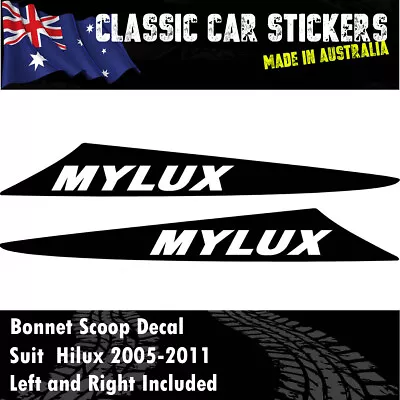 MYLUX Decal Sticker For Hilux 2 Fin Small Bonnet Scoop 2005 TO 2011 4X4 • $20