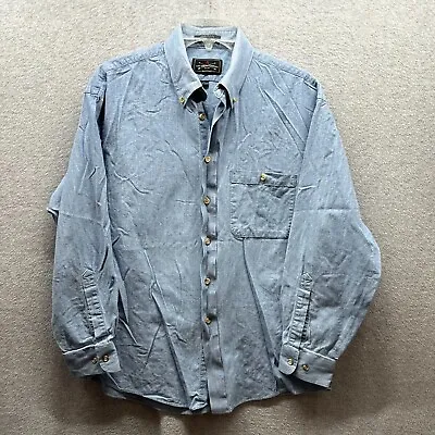 Vintage Arrow Shirt Adult 15.5 Medium Blue Made In USA Chambray  90s Mens • $31