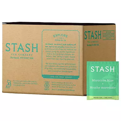 Stash Tea Moroccan Mint Green Tea Box Of 100 Tea Bags Packaging May Vary • $27.25