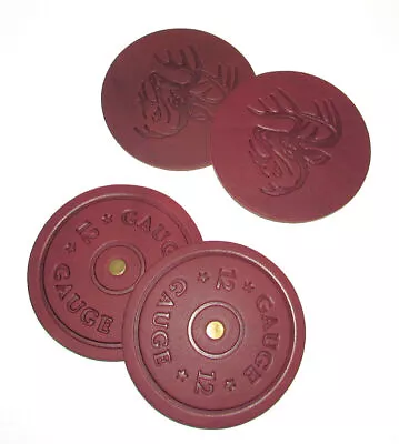 $14.98 • Buy Legendary Leather Coaster Set 12 Gauge Shotgun Shell Deer Head Design New 4 Pcs