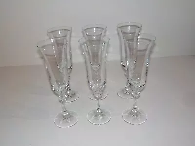 $29.99 • Buy Set Of 6 ROYAL BAVARIAN CRYSTAL Fluted Champagne Glasses Germany