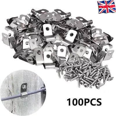 100PCS Wire Mesh Clip | Galvanised Steel | 4mm Fixing Hole | Welded Wire Mesh • £11.99