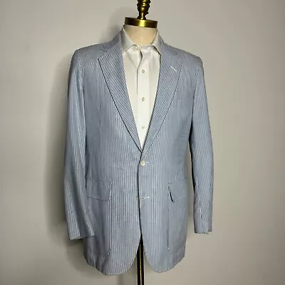 Corbin Seersucker Sport Coat Mens Cotton Stripe 40R • $44.99