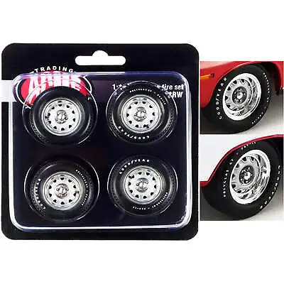 ACME Wheel And Tire Set Mopar Rally 1/18 Black Real Rubber Material 4 Pieces • $29.31