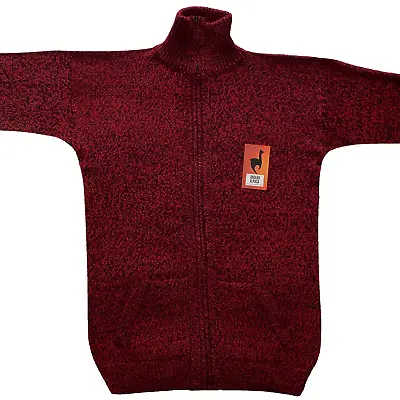 NEW Men Handmade ANDEAN ALPACA Solid Red Zip Sweatshirt Sweater M • $49.95