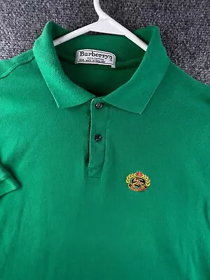 Burberrys Green Short Sleeve Polo Shirt Men’s Size 2XL VTG England Made W Logo • $21.74