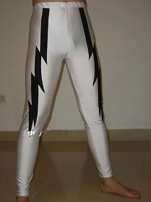 Adult Spandex Zentai Wrestling Tights/pants White/black S-XXL D035 • $30.59