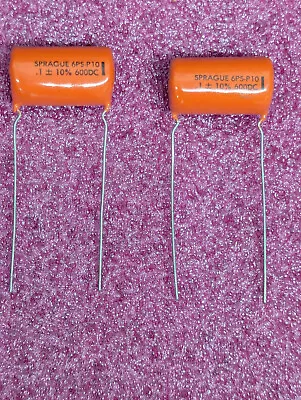 (20) Sprague 220P 6PS-P10 0.1 UF 600 VDC Orange Drop Capacitors NOB • $79