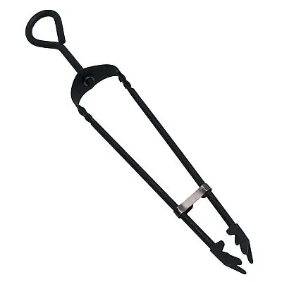 18  Loop Top Tongs Fire Coal Wood Burner Steel Metal 450mm Grabber Log Stick • £12.16