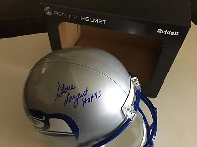 Steve Largent Signed Full-Size Seahawks Replica Helmet W/ HOF 95 - Schwartz • $199.95