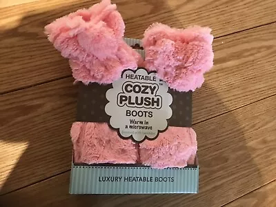 Cozy Plush Pink Fluffy Microwavable Lavender Scented Slipper Boots Size  3-7 New • £2.99