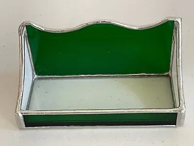 New Never Used Michigan State Green & White Business Card Holder Stained Glass • $12.99