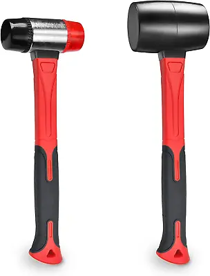 2pcs Hammer Set 16oz Rubber Mallet & 40mm Doublefaced Soft Mallet Fit For Constr • $20.96