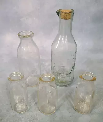 VTG Clear Milk Bottles Different Size Lot Of 5 PC Rowan Dairy The Milk Protector • $75