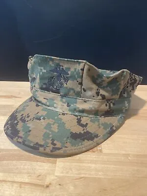 USMC Cover Garrison Marpat Digital Woodland US Marine Corps Hat Cap Size Small • $31