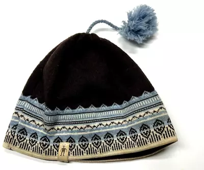Smart Wool Hat Beanie One Size Unisex Brown Blue Alpine Nordic Merino Wool Tasse • $18.35