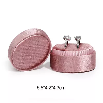 Oval Velvet Jewelry Box Ring Earrings Double Ring Box For Wedding Gift Packaging • $10.69