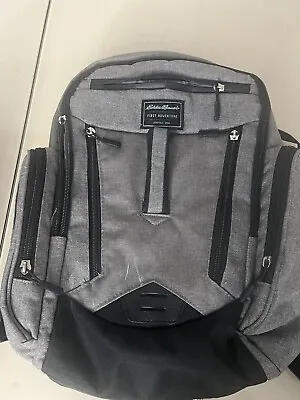 Eddie Bauer Gray Baby First Adventure Backpack Diaper Bag Waterproof Insulated • $19.99