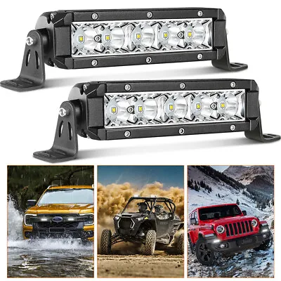  For Can-Am Defender HD 6Inch LED Work Light Bar Single Row Spot Offroad Driving • $33.95