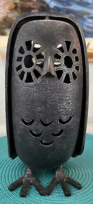 Vintage Cast Metal Owl Candle Holder Made In USA 10” • $75