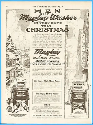1916 Vintage Maytag Ad Electric Wringer Washer Christmas Laundry Room Decor • $14.39