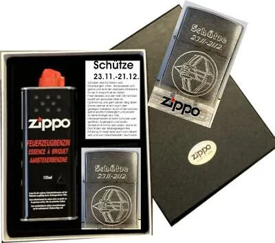Zippo Sagittarius Zodiac Sign + Request Engraving + With Or Without Gift Set • £32.50