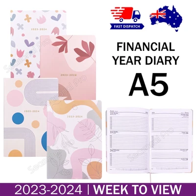 $13.95 • Buy 2023 2024 Financial Year Diary Week To View A5 Hard Cover WTV Planner Organiser