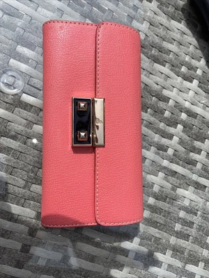 £4.99 • Buy Jane Shilton  Js Salmon Pink Large Leather Purse Wallet