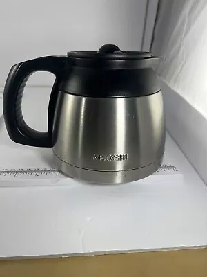 Mr Coffee Carafe Stainless Steel Thermal 5” Pot Replacement Black Lid Handle • $12