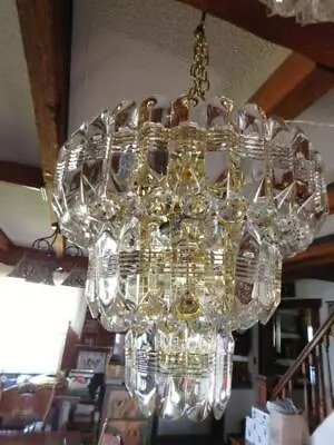 Mid Century Hollywood Regency Flush Mount Glam Lucite Ceiling Fixture Chandelier • $324.95