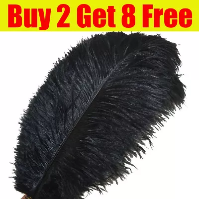 Large Ostrich Feathers Bulk-Making Kit Long Feathers For Wedding Party Black UK • £2.94