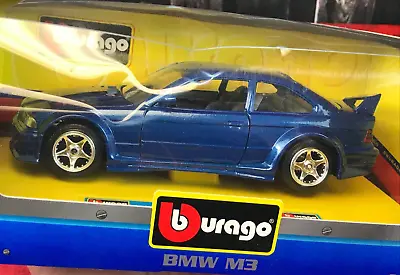 NEW IN BOX Diecast Car Bburago Super Collection Italy BLUE BMW M3 1:24 • $29