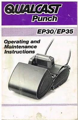 Qualcast Punch Ep30 Ep35 Electric Lawnmower Orig Maintenance Manual & Parts List • £14.99