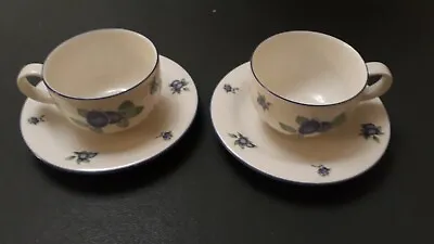 £24.99 • Buy Royal Doulton Blueberry Fine China Cups And Saucers X4 - New & Boxed 