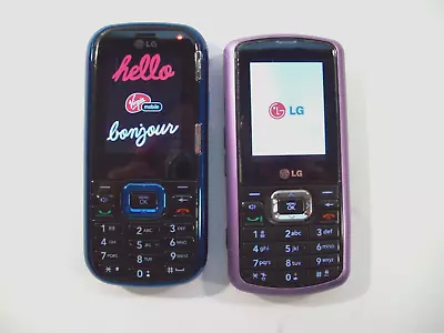 LG Rumor 2 Slider Cell Phone Lot Virgin Mobile LG265 Telus LG265T Blue Purple • $39.95