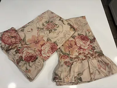 2 RALPH LAUREN GUINEVERE Floral Pillowcase STANDARD Cover Ruffled • $67.99