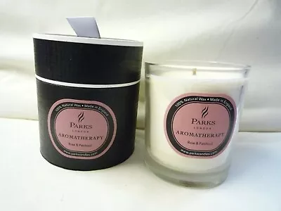 Parks London Aromatherapy Rose & Patchouli Candle One Wick Natural Wax Bl Cyl • £13.99