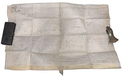 1681 17th CENTURY VELLUM INDENTURE IRISH GEORGE ROBBINS & THOMAS TOMLINS • $385