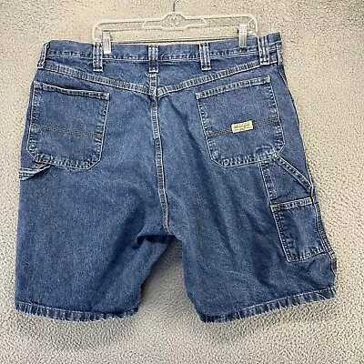 Vintage Wrangler Shorts Men's 38 Blue Dark Carpenter Jorts Workwear Faded Y2K • $24.83