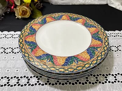 Set Of 5 Mikasa “Sao Paulo” Floral Mosaic Dinner Plates 10 3/4  • $80