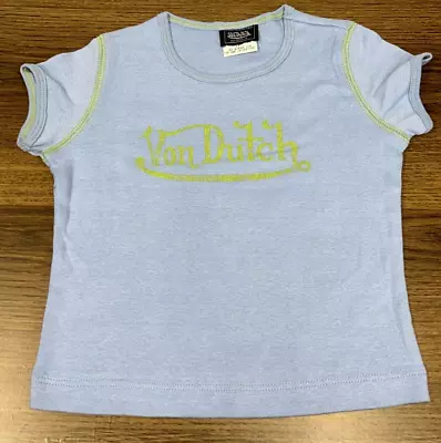 Von Dutch Kids Baby Size 4T Blue Green  Short Sleeve Tee T Shirt 90s Y2K VTG • $12.99