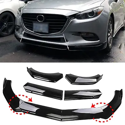 Front Bumper Lip Spoiler Chin Splitter Body Kit Glossy Black For Mazda 2 3 5 6 • $69.99