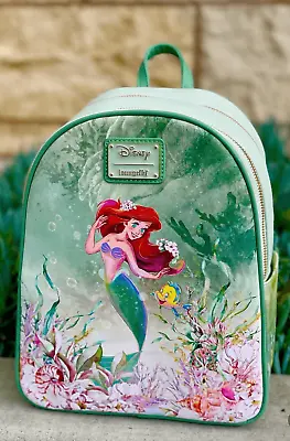 Loungefly Disney The Little Mermaid Ariel And Flounder Underwater Mini Backpack • $130