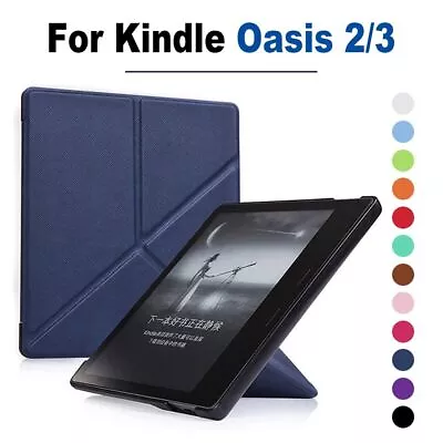PU Leather Smart Cover 7inch E-book Reader Shell For Kindle Oasis 2/3 Desktop • $17.01